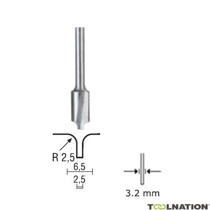 Proxxon 29034 Frez do rowków na krawędziach 6,5/2,5 mm, trzon 3,2 mm - 1