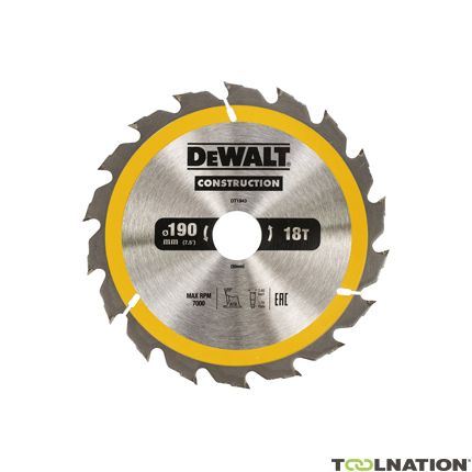 DeWalt DT1943-QZ Tarcza pilarska 190 x 30 mm 18T ATB 20° - 1