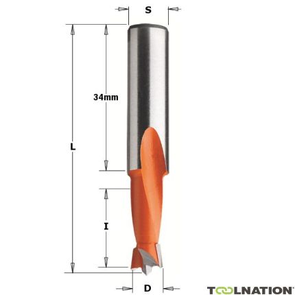 CMT 361.060.11 Wiertło trzpieniowe 6mm, wałek 10x34, prawy - 1