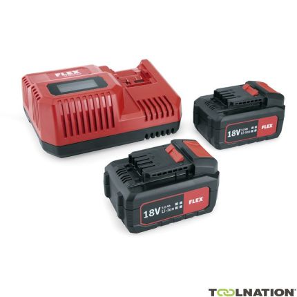 Flex-tools 491349 P-Set 55 R Accu Set 18V 5,0Ah - 2 x akumulatory AP18,0/5,0 + szybka ładowarka CA10,8/18,0 - 1