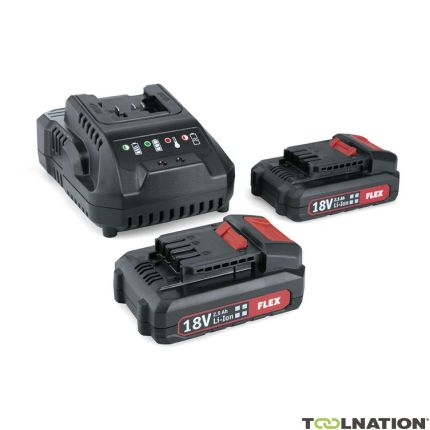 Flex-tools 491357 P-Set 22 Q Accu Set 18V 2,5Ah - 2 x akumulatory AP18.0/2.5 + ładowarka 18 V - 1