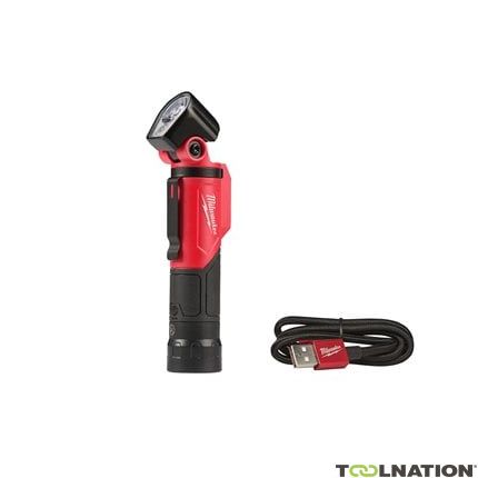 Milwaukee 4933479765 L4 PWL-301 Lampa obrotowa robocza z ładowaniem USB 500lm + akumulator L4 B3 + kabel USB - 1