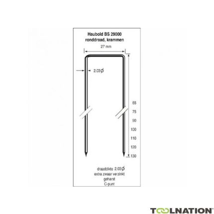 Haubold 503614 Nie BS29000-100 CNK Końcówka dłuta ocynkowana 12mµ 1.600 szt. - 1