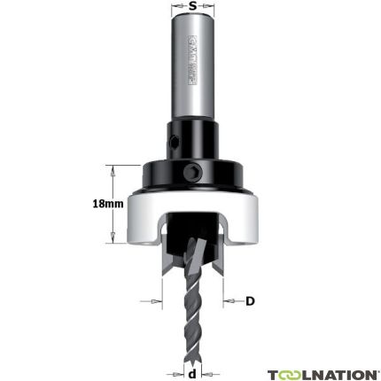 CMT 515.412.11A Pogłębiacz z ustawieniem głębokości 12 mm, chwyt 10 mm, D3: 4 mm - 1