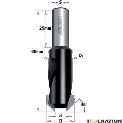 CMT 521.312.11 Pogłębiacz prawy 12mm, wałek 8mm, D3: 3mm - 1