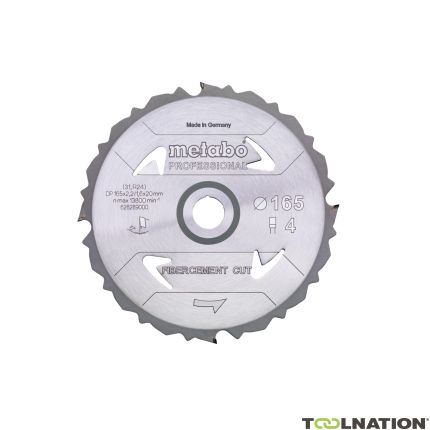 Metabo 628289000 Brzeszczot Fibercement Cut Professional 165 x 20 Z4 DFZ 5° - 1