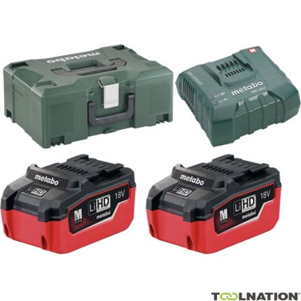 Metabo 685109000 Zestaw akumulatorów 2 x 18V LiHD 6,2Ah + 1 x ładowarka ASC Ultra w MetaLoc - 1