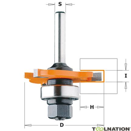 CMT 922.33011A 3 mm frez tarczowy z łożyskiem + trzpień wrzeciona 8 mm - 1