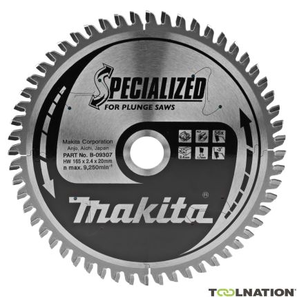 Makita B-09307 Specjalistyczny brzeszczot do aluminium, metali nieżelaznych i węglików spiekanych Trespa 165 x 20 x 56T - 2