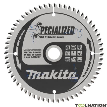 Makita B-56720 Tarcza do piły, Specialized T.C.T, 165 x 20 mm, 60 Z - 1