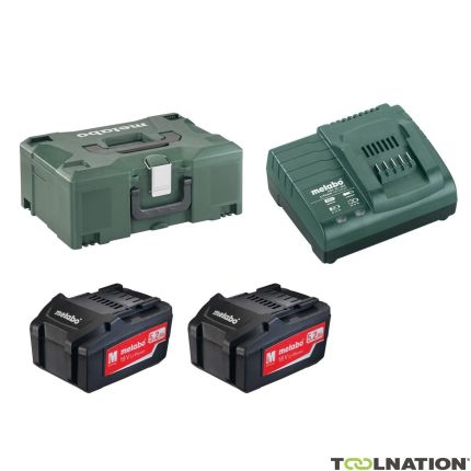 Metabo 685065000 Zestaw 2 akumulatorów 18V Li-Power 5.2Ah z ładowarką ASC 30-36V w MetaLoc - 1