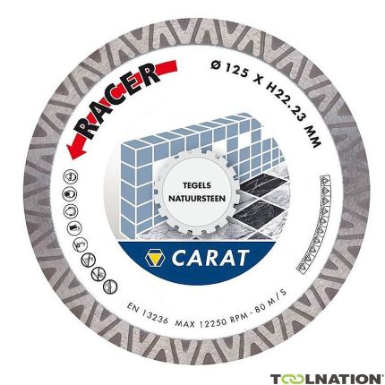 Carat CDBM115300 Tarcza diamentowa Racer 115 x 22,23 do płytek/kamienia naturalnego - 1