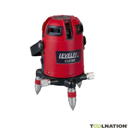 Levelfix 554131 CL618R Motorised Multiline Laser Red + Receiver + Tripod - 1