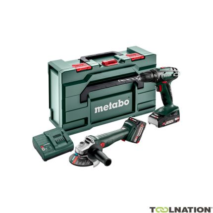 Metabo Zestaw Combo 18V 2.0Ah Li-Ion - wiertarka akumulatorowa BS18 + szlifierka kątowa W 18 L 9-125 685204500 - 1