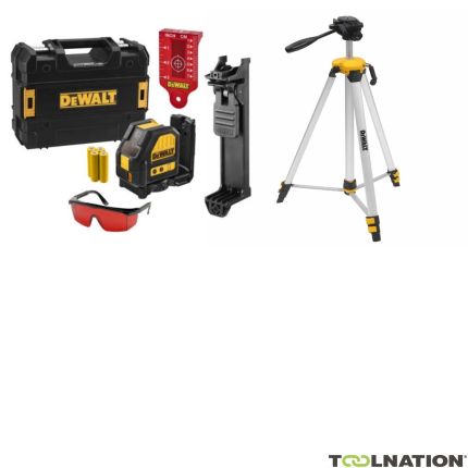 DeWalt DCE088LRTRI Laser samopoziomujący Cross Line Red Beam + 5-letnia gwarancja producenta! + Statyw DE0881T - 1