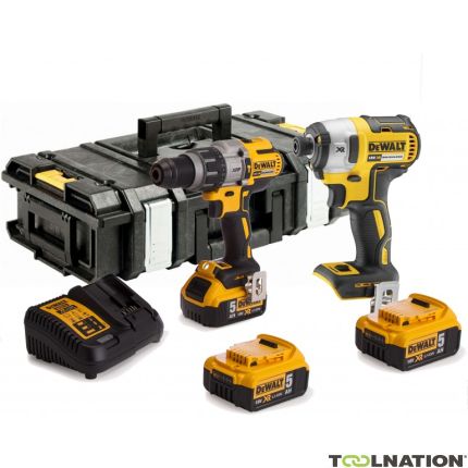 DeWalt DCK276P3-QW Zestaw Combo 18V 5.0Ah Li-Ion - DCD996 akumulatorowa wiertarka + DCF887 klucz udarowy + trzeci akumulator - 1