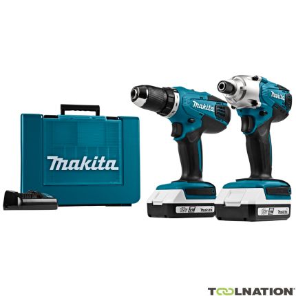 Makita DK18041 - DF457D Akumulatorowa wiertarka + TD127D klucz udarowy 18V 1,5 AH Li-ion - 1