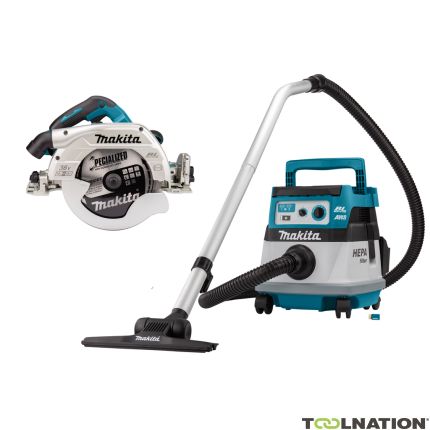 Makita DLX2390UX1 Zestaw 2 x 18V z AWS - Piła tarczowa DHS900 235mm + Odkurzacz DVC867L bez akumulatorów i ładowarki - 1