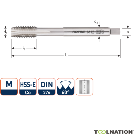 Rotec 321.3900B HSS-E OPTI-LINE gwintownik maszynowy DL DIN 376B M39x4,0 - 1