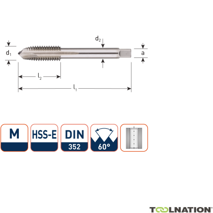 Rotec 328.0600 Gwintownik maszynowy HSS-E DL DIN 352B M 6x1,0 - 1