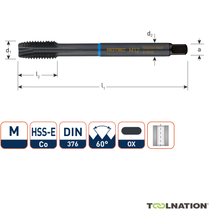 Rotec 331.2400 HSS-E INOX gwintownik maszynowy DL DIN 376B M24x3,0 VAP - 1