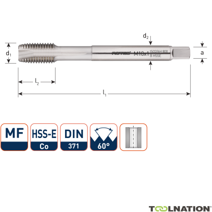 Rotec 335.0505 HSS-E 800 gwintownik maszynowy DL DIN 371B MF 5x0,5 - 1