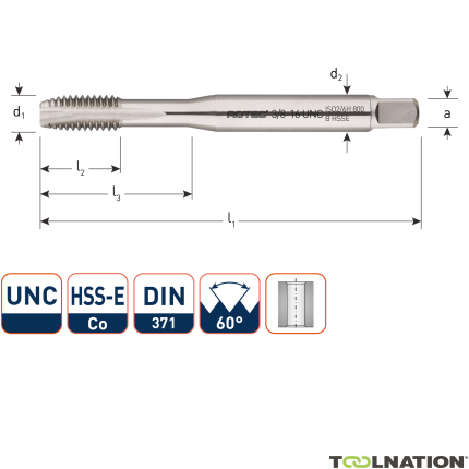 Rotec 338.0050 HSSE 800 M.Tap UNC nr 5-40 - 1