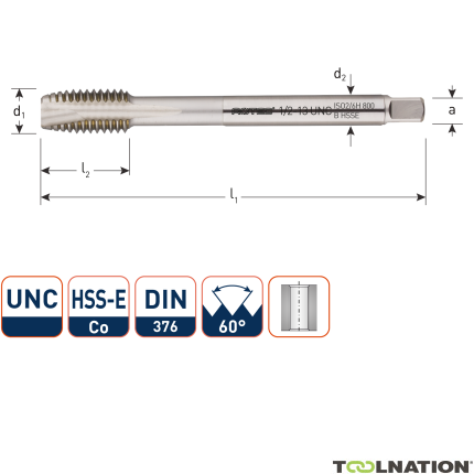 Rotec 338.0300 HSSE 800 M.Tap UNC 7/8-9 - 1