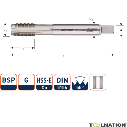 Rotec 341.0625 HSSE 800 M.Tap BSP G 5/8-14 - 1