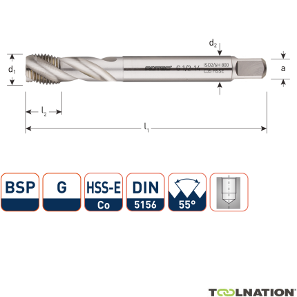 Rotec 341.2000C HSSE 800 M.Tap /35° BSP G 2-11 - 1