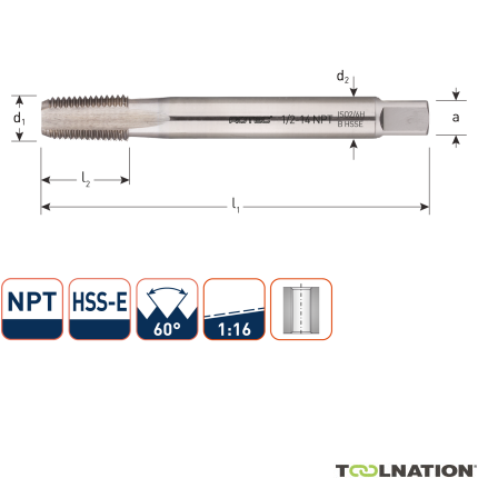 Rotec 343.0140 HSSE 800 M.Tap NPT 1-11,5 - 1