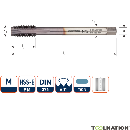 Rotec 347.2400 HSSE-PM 1400 Kołek rozporowy DIN 376B M24 TiCN - 1