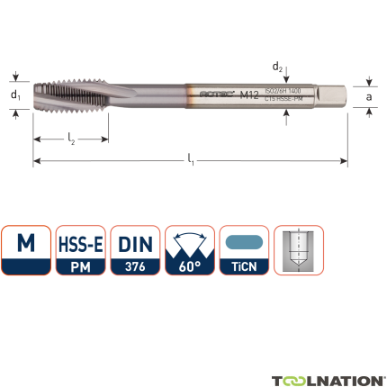 Rotec 347.2400C HSSE-PM 1400 Kołek rozporowy DIN 376C/15° M24 TiCN - 1