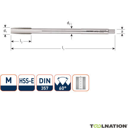 Rotec 350.1000 HSS M.Tap DIN 357 M10 x 1,5 - 1