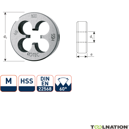 Rotec 360.0300 Frez okrągły HSS DIN 223 Metric M 3x0,5 - 1