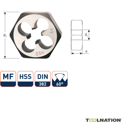 Rotec 371.2615 HSS Nakrętki sześciokątne DIN 382 MF26x1,5 - 1
