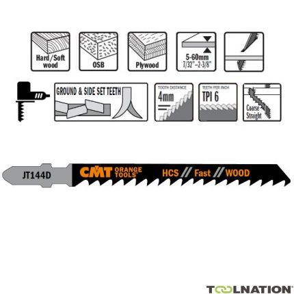 CMT JT144D-5 Brzeszczoty do wyrzynarki HCS T-Cut Wood 5 szt. - 1