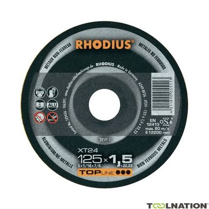 Rhodius 205910 XT24 Tarcza do cięcia cienkiego aluminium 115 x 1,5 x 22,23 mm - 1