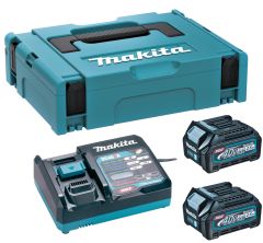 Makita 191J81-6 Zestaw startowy XGT DC40RA/2xBL4025 XGT 40V Max 2.5Ah Li-Ion + ładowarka DC40RA w obudowie Makpac