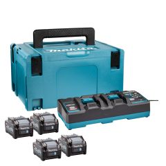 Makita 191U28-6 Zestaw startowy XGT DC40RB podwójna ładowarka + 4 x akumulator BL4040 40V Max 4.0Ah w Makpac