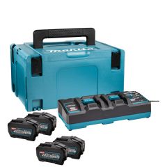 Makita 191U42-2 Zestaw startowy XGT DC40RB podwójna ładowarka + 4 x akumulator BL4050F 40V Max 5.0Ah w Makpac