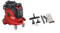 Flex-tools 465690 VCE44L AC-SET Odkurzacz bezpieczny z automatycznym czyszczeniem filtra, 42 L, klasa L + zestaw do czyszczenia