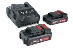 Flex-tools 491357 P-Set 22 Q Accu Set 18V 2,5Ah - 2 x akumulatory AP18.0/2.5 + ładowarka 18 V