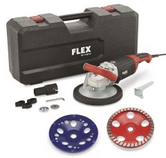 Flex-tools 513482 LD 24-6 180, Zestaw Turbo-Jet Szlifierka do betonu 180 mm + Diamentowy punktak 180 mm