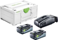 Festool Akcesoria 577327 Zestaw energii SYS 18V 2x8,0/SCA16: 2 akumulatory BP 18 Li 8,0 ASI + ładowarka SCA 16 + Systainer SYS3 M 187