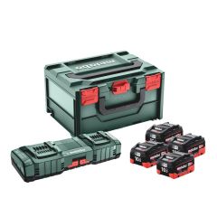 Metabo Zestaw akumulatorów 4 x 18V LiHD 10.0Ah + ładowarka ASC 145 DUO w MetaBox 685143000