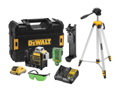 DeWalt DCE089D1GTRI Laser samopoziomujący krzyżowy zielona wiązka 10,8V 2,0Ah XR Li-Ion + statyw DE0881T