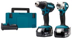 Makita DLX2339J - DDF482 Akumulatorowa wiertarko-wkrętarka + DTD156 Klucz udarowy 18V 3.0 AH Li-ion