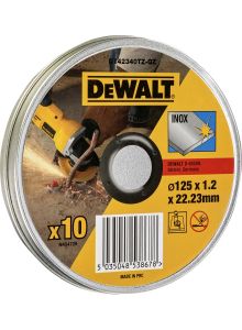 DeWALT Akcesoria DT42340TZ-QZ Tarcza do cięcia metalu/inox 125 x 22,23 x 1,2 mm 10 sztuk w kanistrze