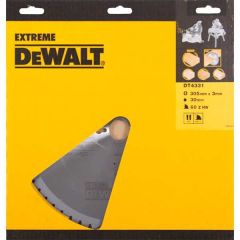 DeWALT Akcesoria DT4331-QZ DT4331 Brzeszczot HM 305 x 30 x 60T z uzębieniem naprzemiennym, ujemny 5° Brzeszczot do precyzyjnego wykańczania drewna